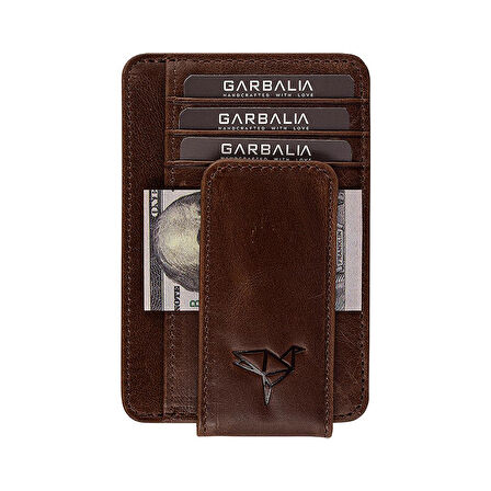 Garbalia Pisa Hakiki Deri Mıknatıs Kapaklı Unisex Kartlık Cüzdan