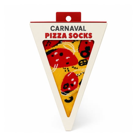 CARNAVAL Pizza Dilimi Kutulu Hediye Çorap - Sucuklu Pizza Desenli Unisex Pamuk Çorap - Pizza Socks
