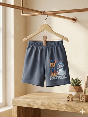 PAWPATROL BASKILI ŞORTLU YAZLIK ALT ÜST ERKEK ÇOCUK TAKIMI DAR KALIP