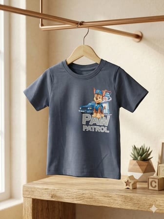 PAWPATROL BASKILI ŞORTLU YAZLIK ALT ÜST ERKEK ÇOCUK TAKIMI DAR KALIP