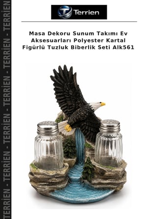Masa Dekoru Sunum Takımı Ev Aksesuarları Polyester Kartal Figürlü Tuzluk Biberlik Seti Alk561