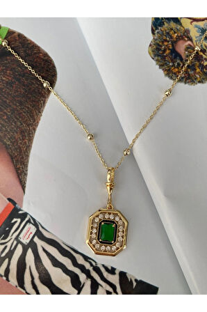 VIP SERİ - Zirkon Taşlı Kimler Geldi Serenay Kolyesi