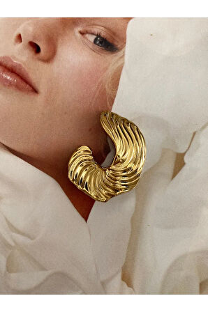 Vintage Burgu Paslanmaz Çelik Kadın Küpe Çifti