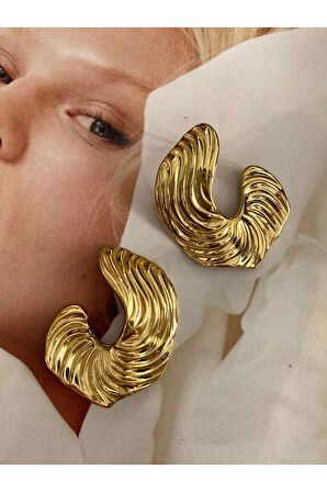 Vintage Burgu Paslanmaz Çelik Kadın Küpe Çifti