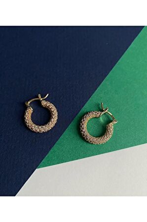 Vıp Seri - Zirkon Taşlı Halka Sallantılı Küpe Çifti