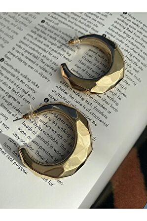 Kadın Bombeli Halka Gold Kaplama Küpe Çifti