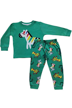 ELMP Zebra Desen %100 Pamuk Erkek Çocuk Pijama Takımı 1-2 Yaş 3007