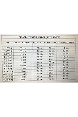 ELMP Yılbaşı Desenli %100 Pamuk Unisex Kız ve Erkek Çocuk Pijama Takımı 1-13 Yaş 4000