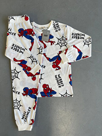 İSOB Örmck Adam Desenli %100 Pamuk Erkek Çocuk Pijama Takımı 3-13 Yaş 51322-51507