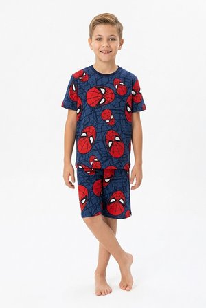 İSOB Ö.Adam Desenli %100 Pamuk Erkek Çocuk Kısa Kollu Şortlu Pijama Takım 3-13 Yaş 9110134-9130121