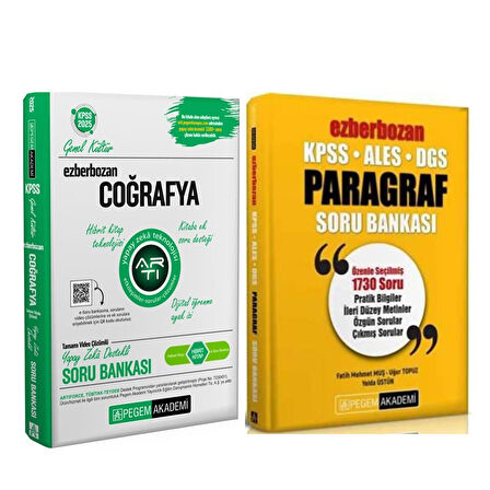 Pegem KPSS Ezberbozan Paragraf ve Coğrafya Soru Bankası Seti 2 Kitap