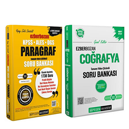 Pegem KPSS Ezberbozan Paragraf ve Coğrafya Soru Bankası Seti 2 Kitap