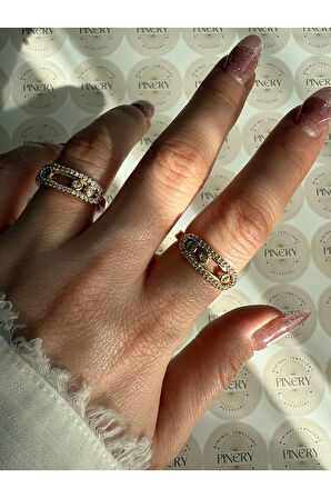 VIP SERİ - Oval Taşlı Alttan Ayarlamalı Kadın Yüzük