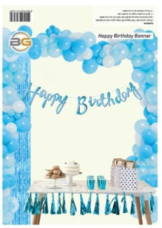 Özel Üretim Kutlamalar Doğum Günü Suse Eşyası KALİGRAFİ HAPPY BRİTHDAY MAVİ BANNER
