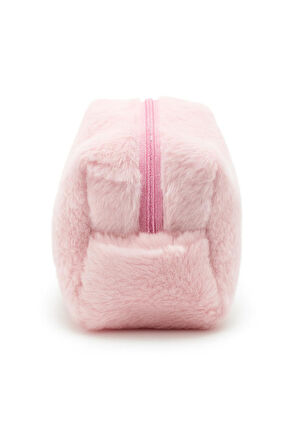 Peluş Yumuşacık Makyaj Çantası - Kozmetik Organizeri Pembe