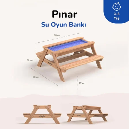 Çocuk Su Havuzu Masa ve Bank Seti 3-8 Yaş Oyun Odası Pınar