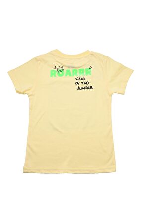 Sevimli Dinozor Baskılı Erkek Bebek Tshirt Sarı