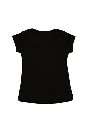 Renkli Roses Baskılı Tshirt Siyah