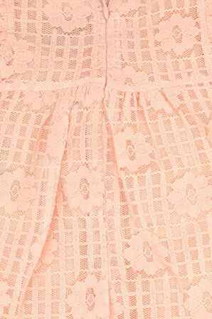 Güllü Çiçek Desenli Kız Bebek Elbise