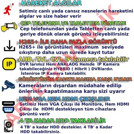 4 Kameralı Gece Renkli Gösteren 5MP Sony Lensli PVC Kasa Güvenlik Kamera Seti
