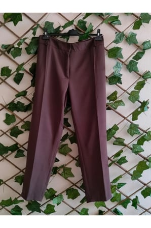 Büyük Beden Kumaş Pantolon-Kahverengi - 48
