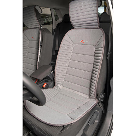 Dodge Caliber Lüx Oto Koltuk Minderi Ön 2'li Set BUMERANG Serisi GRİ