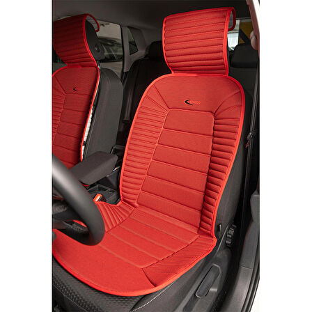 Mini Cooper ContryMan Lüx Oto Koltuk Minderi Ön 2'li Set BUMERANG Serisi KIRMIZI
