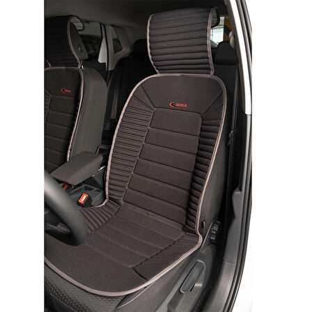 Hyundai İX55  Lüx Oto Koltuk Minderi Ön 2'li Set Bumerang Serisi SİYAH GRİ