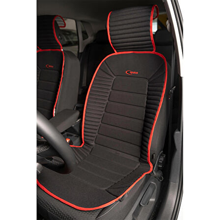 Kia Stonic Lüx Oto Koltuk Minderi Ön 2'li Set BUMERANG Serisi SİYAH KIRMIZI