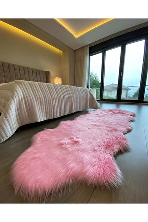 Kuzu Post Peluş Premium Yumuşacık Tüylü Halı Çift Kafa