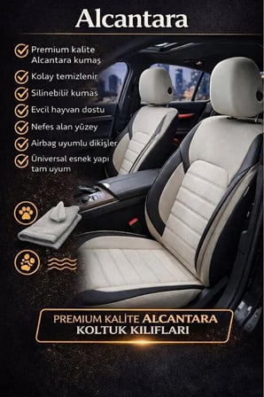 Fiat Talento Crew Cab 1.6 Ecojet (125 Hp) L2h1 2017 UYUMLU  KUMAŞ ALCANTARA OTO KOLTUK KILIFI BEJ