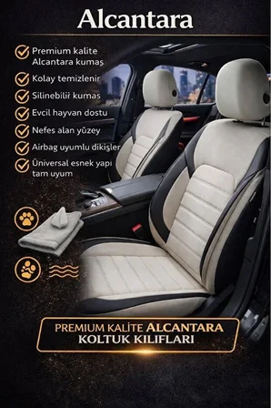 Volkswagen Scirocco 1.4 Tsi (160) Sportline 2013 UYUMLU  KUMAŞ ALCANTARA OTO KOLTUK KILIFI BEJ