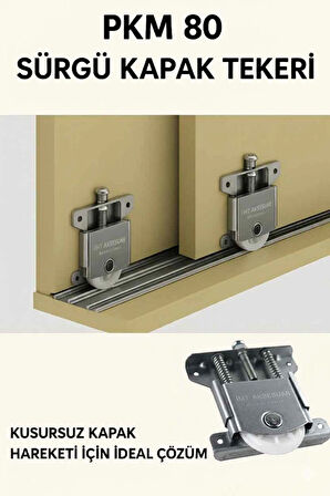 İmt Aksesuar Pkm 80 Sürgülü Dolap Kapağı ve Gardrop Sürgü Kapağı Tekeri