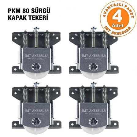 İmt Aksesuar Pkm 80 (4 Adet) Sürgülü Dolap Kapağı ve Gardrop Sürgü Kapağı Tekeri