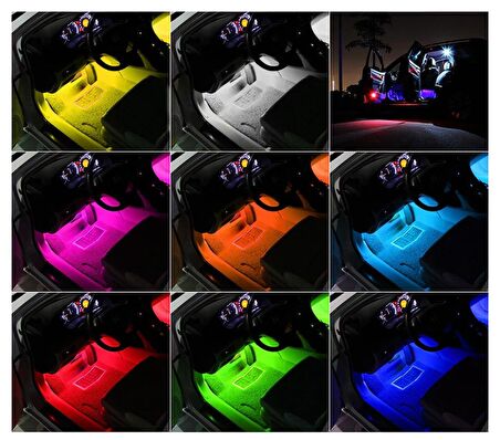 Renault Symbol Yeni Sese Duyarlı Ayak Altı Led Aydınlatma Kumandalı RGB
