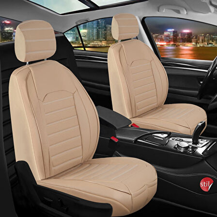 Jaguar F Pace Lüx Deri OTO KOLTUK KILIFI Ön Arka Takım Set Orjinal BEJ