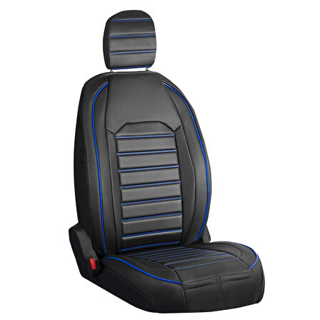 Nissan Navara Lüx Deri OTO KOLTUK KILIFI Ön Arka Takım Set Orjinal SİYAH MAVİ