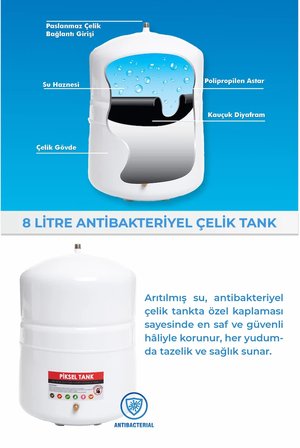 12 Aşamalı  Standart Membranlı Pompalı Alkali ve Detoks Filtrei Su Arıtma Cihazı