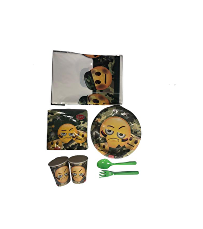 EMOJİ KAMUFLAJ DOĞUM GÜNÜ 16 LI SET