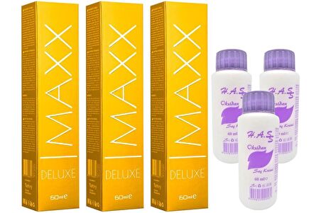 Maxx Deluxe Saç Boyası Küllü Açık Kumral-8/1+Oksidan (3 ADET)