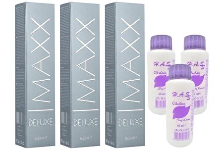 Maxx Deluxe Saç Boyası Siyah-1/0+Oksidan (3 ADET)