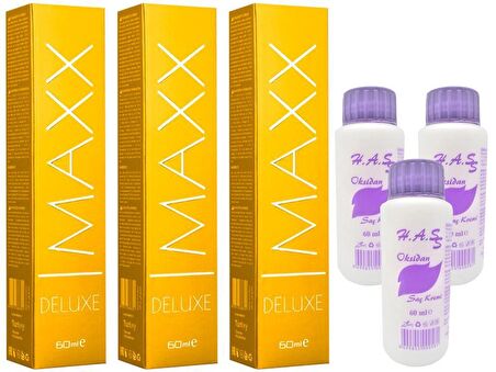 Maxx Deluxe Saç Boyası Yoğun Küllü Kumral-7/11+Oksidan (3 ADET)