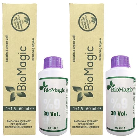 BioMagic Organik Amonyaksız Saç Boyası (Lila)+Oksidan (2 Adet)