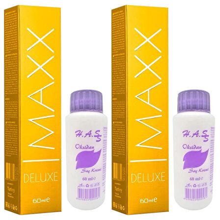 Maxx Deluxe Saç Boyası Küllü Koyu Kumral-6/1+Oksidan (2 ADET)