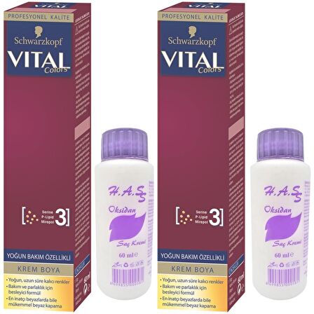 Schwarzkopf Vital Colors Saç Boyası Çikolata Kahve-3-65+Oksidan (2 Adet)