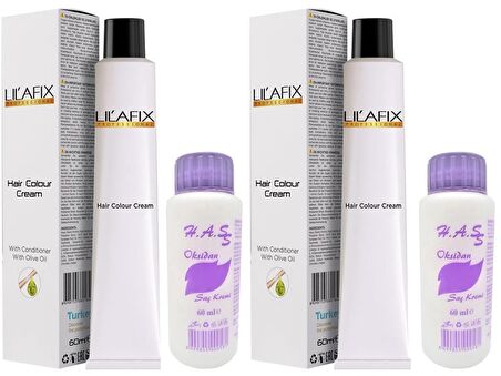 Lilafix Saç Boyası Mavi Siyah-1/1+Oksidan (2 Adet)