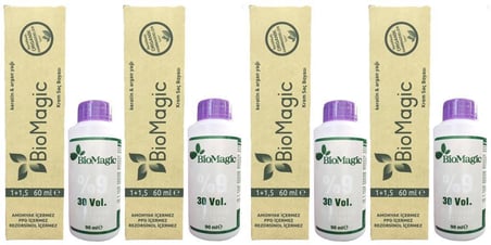 BioMagic Organik Amonyaksız Saç Boyası (Nötr)+Oksidan (4 Adet) 