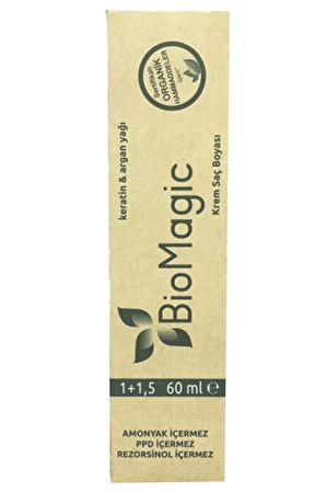 BioMagic Organik Amonyaksız Saç Boyası (Şarap Kızılı-55.55)+Oksidan (4 Adet) 
