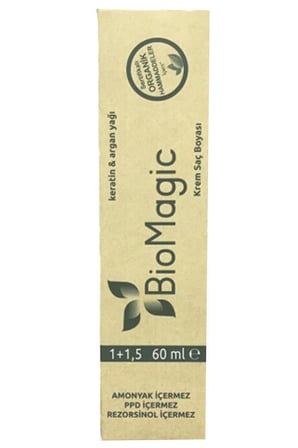 BioMagic Organik Amonyaksız Saç Boyası (Yoğun Küllü Açık Kumral-8.11)+Oksidan (4 Adet) 