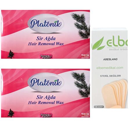 Platonik Pudralı Kalıp Ağda 400 Gr.X2 Pembe-Hassas Cilt+Spatula 100 Ad.